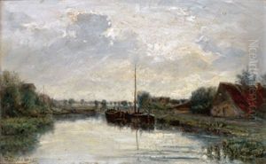 Schiffe Am Ufer by Theodore Antoine Tscharner