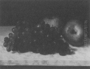 Grapes And Apples On A Marble Slab by Rudolf Tschudi
