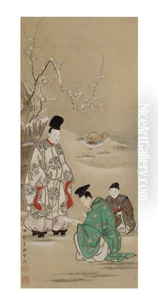 Nobleman Writing A Poem On A Winter Day - view 1