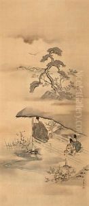 Scene From The Tale Of Genji by Morizumi Tsurana