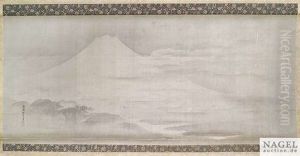 Der Fuji An Einem Feuchten Sommermorgen