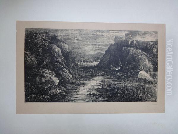 La Cite Lointaine. 1868. Report Lithographique De L'eau-forte. 183 X 100. V. G. 131. - view 1