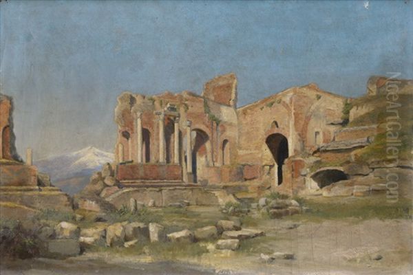 Ruine Des Theaters Zu Taormina Auf Sizilien - view 1