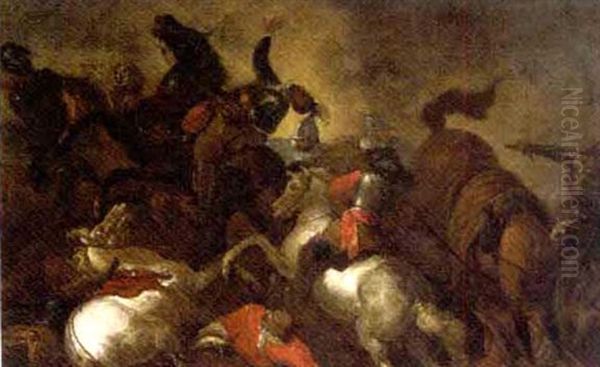 A Cavalry Skirmish (+ Cavalrymen After A Battle, Pair) - view 1