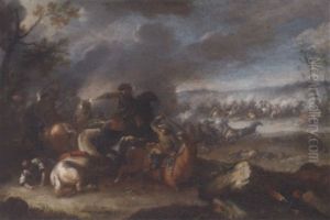 A Cavarly Skirmish With A Battle Beyond by Giovanni Tuccari