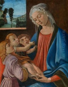 Madonna Mit Kind Und Zwei Engeln by Biagio D'Antonio