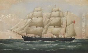Englische Bark "mary Evans" Vor Steilkuste