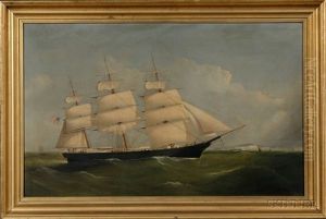 Portrait Of The Clipper Ship Emily Farnum Off Dover