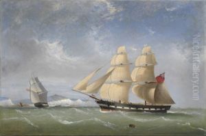 A Ship In Two Positions Off Dover In The Channel (collab. W/ John Tudgay) by Frederick Tudgay