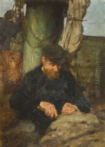 Mending The Sails by Henry Scott Tuke