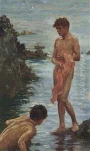 Variant On A Bathing Group by Henry Scott Tuke