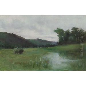 Landscape With Hay Wagon (dbl-sided) by Sydney Strickland Tully