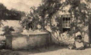 Sitting By The Country Cottage by Sydney Strickland Tully