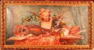 Nature Morte Aux Instruments De Musique Et Buste De Carpeaux