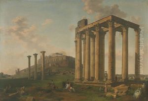 Vue Du Temple De Jupiter Et De L'acropole by Lancelot Theodore Turpin De Crisse