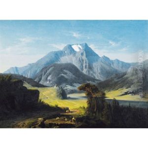 Vue De La Vallee De Giornico (?) (dans Le Tessin Suisse) by Lancelot Theodore Turpin De Crisse