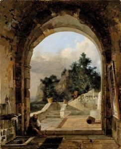Moine En Meditation Sous Une Arcade by Lancelot Theodore Turpin De Crisse