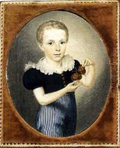 Portrat Eines Knaben Einen Schmetterling Haltend by Jean Jacques Turretin