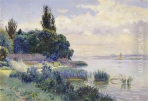 L'embouchure De L'areuse Dans Le Lac De Neuchatel by Emile David Turrian