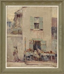 French Quarter Street Scene With Figures French Quarter Street Scene With Figures