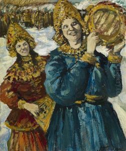 Feast Day In Ancient Russia by Leonard (Leonid) Viktorovich Turzhansky