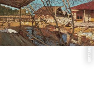 Farm, Vyska, Russia by Leonard (Leonid) Viktorovich Turzhansky