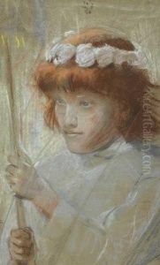 Helene Walking In Procession by Marie Louise Catherine Breslau