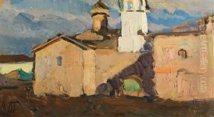 Monastery On A Lake by Leonard (Leonid) Viktorovich Turzhansky