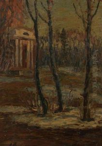 Landscape With Folly by Leonard (Leonid) Viktorovich Turzhansky