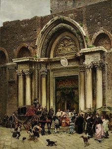 Auszug Eines Kardinals Aus San Zanipolo In Venedig
