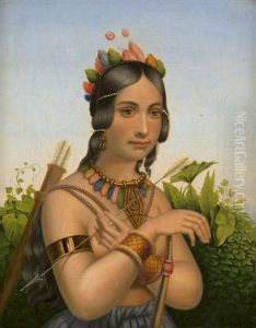 Amazone Mit Pfeil Und Bogen
