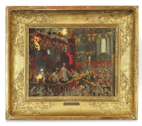 Tsar Nicholas Ii Of Russia's Coronation In The Uspenski Cathedral In Moscow May 26 1896 by Laurits Regner Tuxen