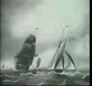 Segelschiffe Vor Der Englischen Kuste Auf Rauher See by William M. Tweedie
