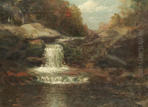 A Catskill Mountain Waterfall, New York - view 1