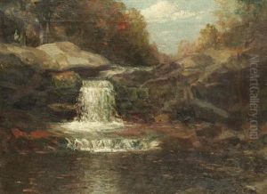 A Catskill Mountain Waterfall, New York by Bayard Henry Tyler