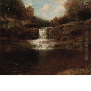 Waterfall Amid The Trees by Bayard Henry Tyler