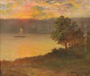 Sailboat At Sunset by Bayard Henry Tyler