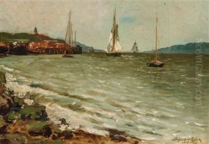 Boats On The Hudson by Bayard Henry Tyler