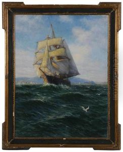 Schooner In Full Sail by James Gale Tyler