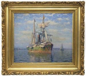 A Moored Steam/sail Vessel