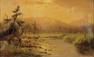 Deer In Landscape by William Tyler