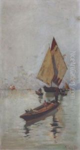 Gondolas And Boat In The Sea