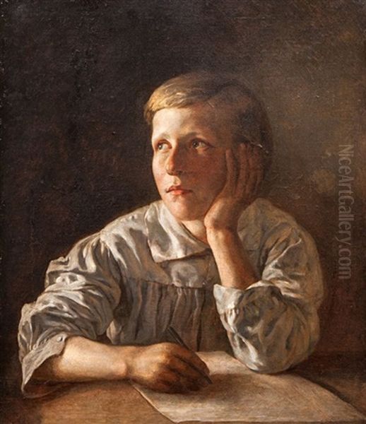 Boy At A Table - view 1