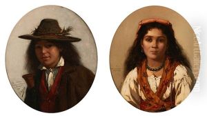 Jeune Italienne; Jeune Patre Italien (2 Works) by Louis (Lodewijk) Tytgat
