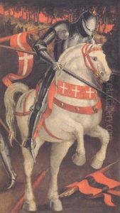 A Knight In Armor On A Grey Horse A Knight In Armor On A Grey Horse