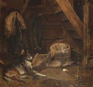 Interior Med Hund by Karl Kristian Uchermann