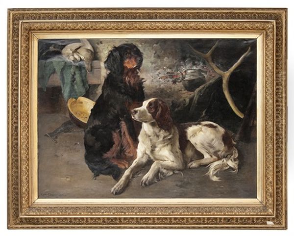 Gordon Setter Og Engelsk Setter Ved En Grue - view 1