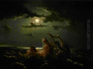 Havmanden Spiller For Havnymferne by Harald Theodor Udden