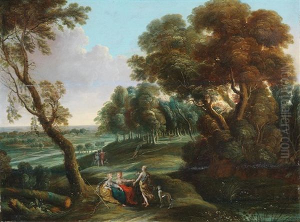 Elegant Figures Resting In A Landscape - view 1