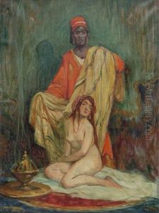 Odaliske Mit Diener by Geza Udvary